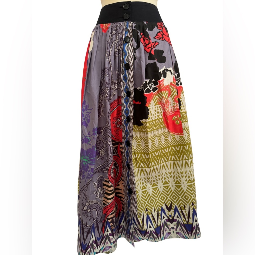 Etro Vibrant Midi Skirt with Purple, Red and Green Accents - Picture 7 of 8